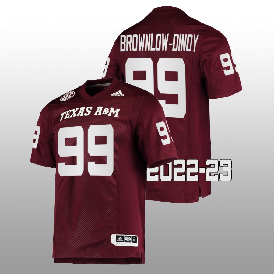 2022 23 texas a&m aggies gabe brownlow dindy maroon college football jersey