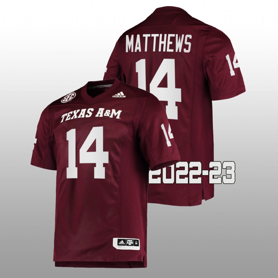 2022 23 texas a&m aggies jacoby matthews maroon college football jersey