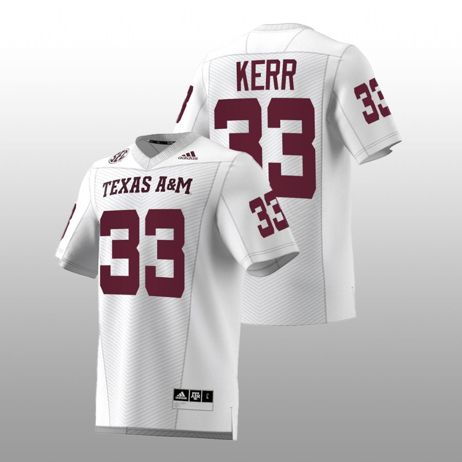 2022 23 texas a&m aggies jarred kerr white football premier strategy men jersey