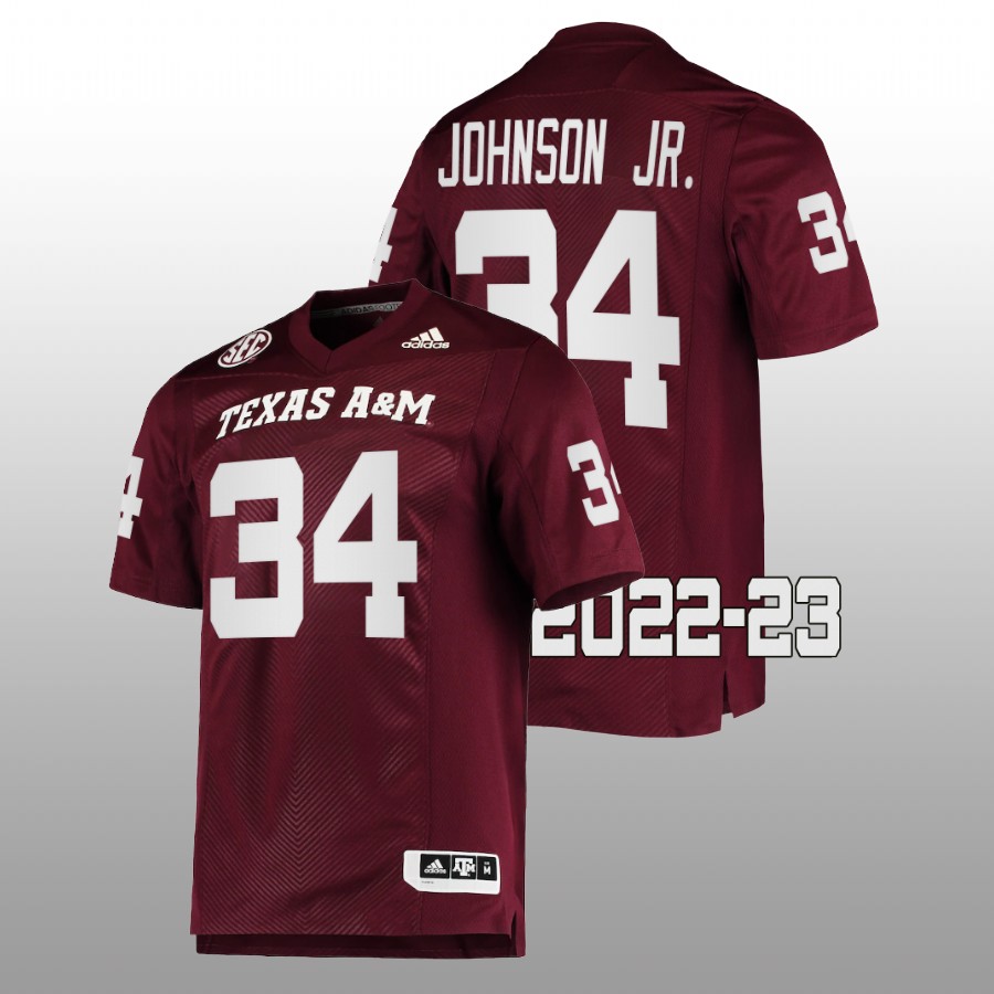 2022 23 texas a&m aggies l.j. johnson jr. maroon college football jersey