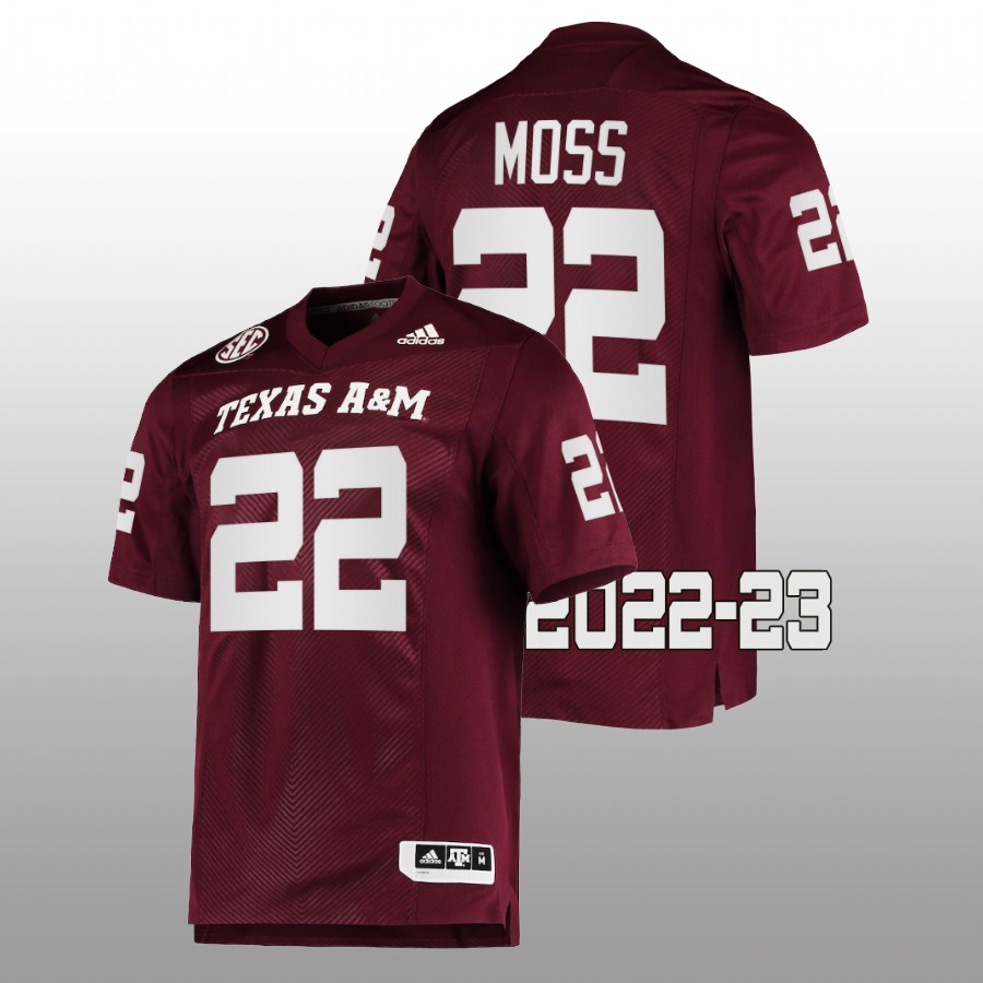 2022 23 texas a&m aggies le' veon moss maroon college football jersey