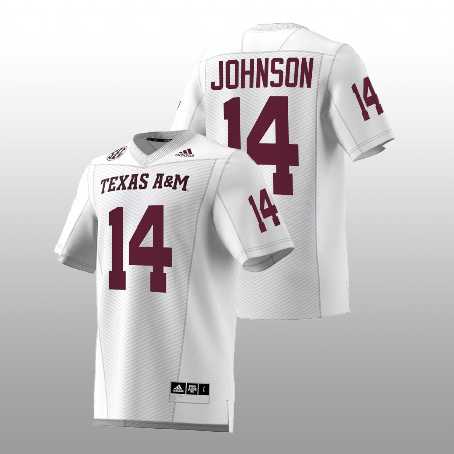 2022 23 texas a&m aggies max johnson white football premier strategy men jersey