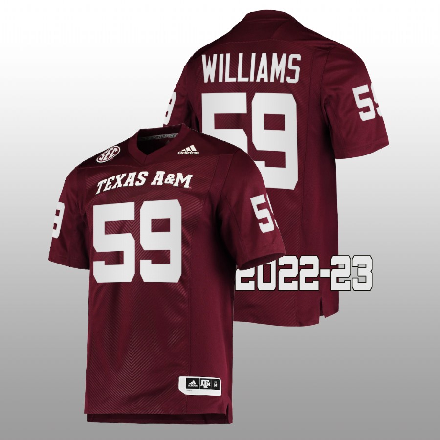 2022 23 texas a&m aggies p.j. williams maroon college football jersey