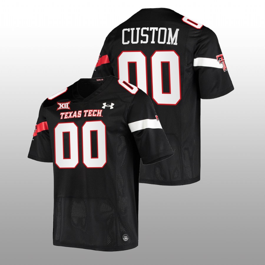2022 23 texas tech red raiders custom black college football jersey