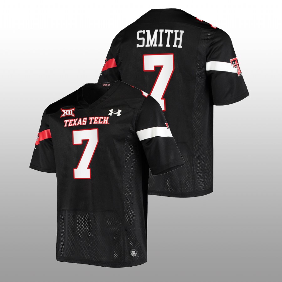 2022 23 texas tech red raiders donovan smith black college football jersey