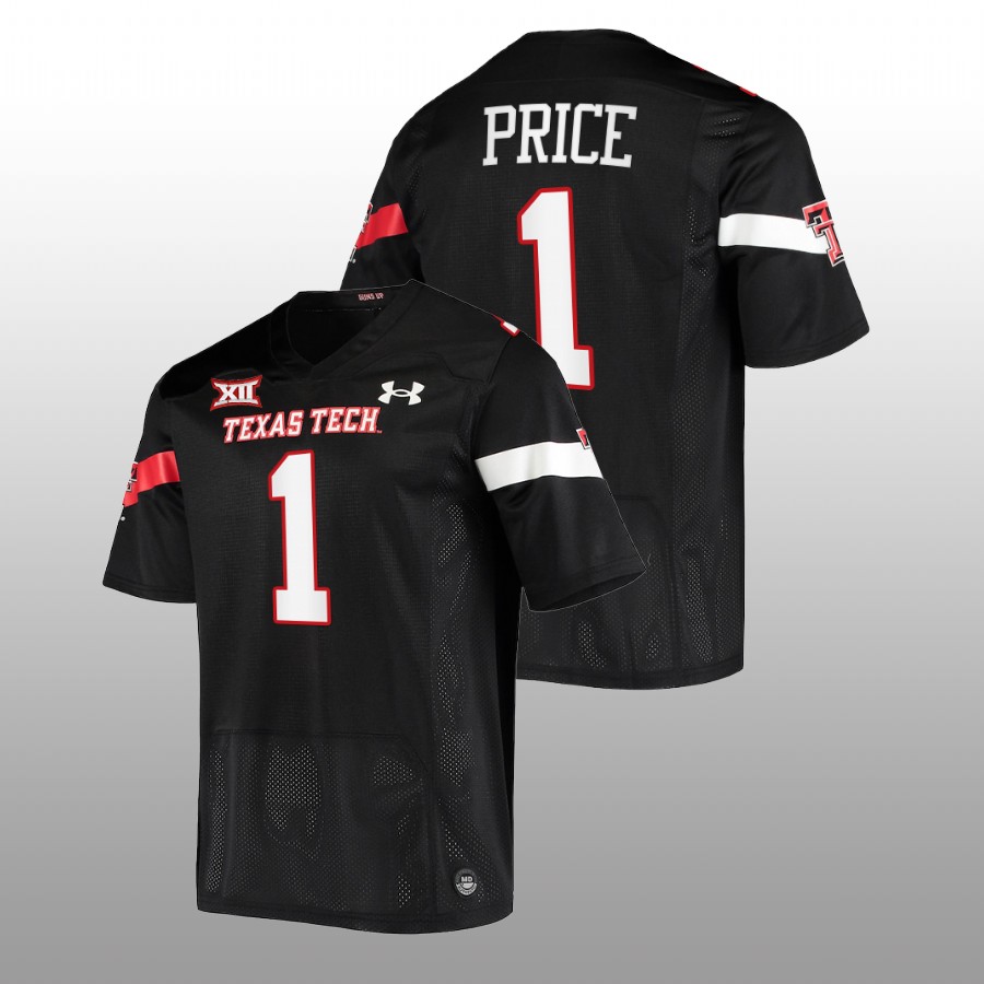 2022 23 texas tech red raiders myles price black college football jersey