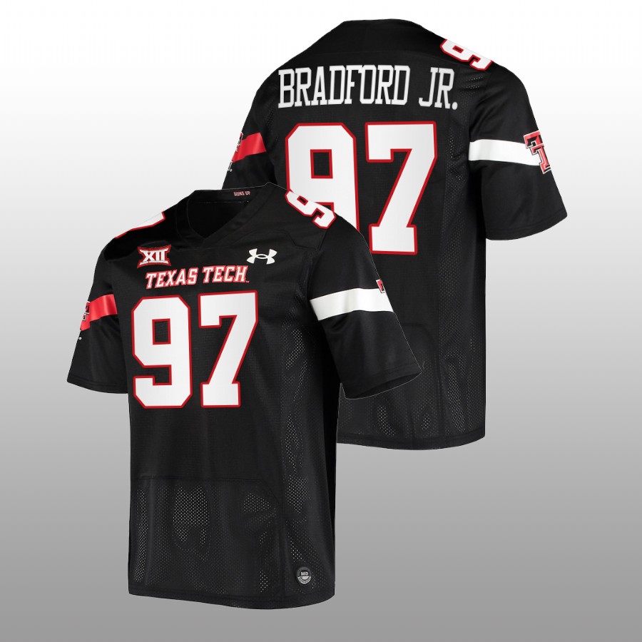 2022 23 texas tech red raiders tony bradford jr. black college football jersey