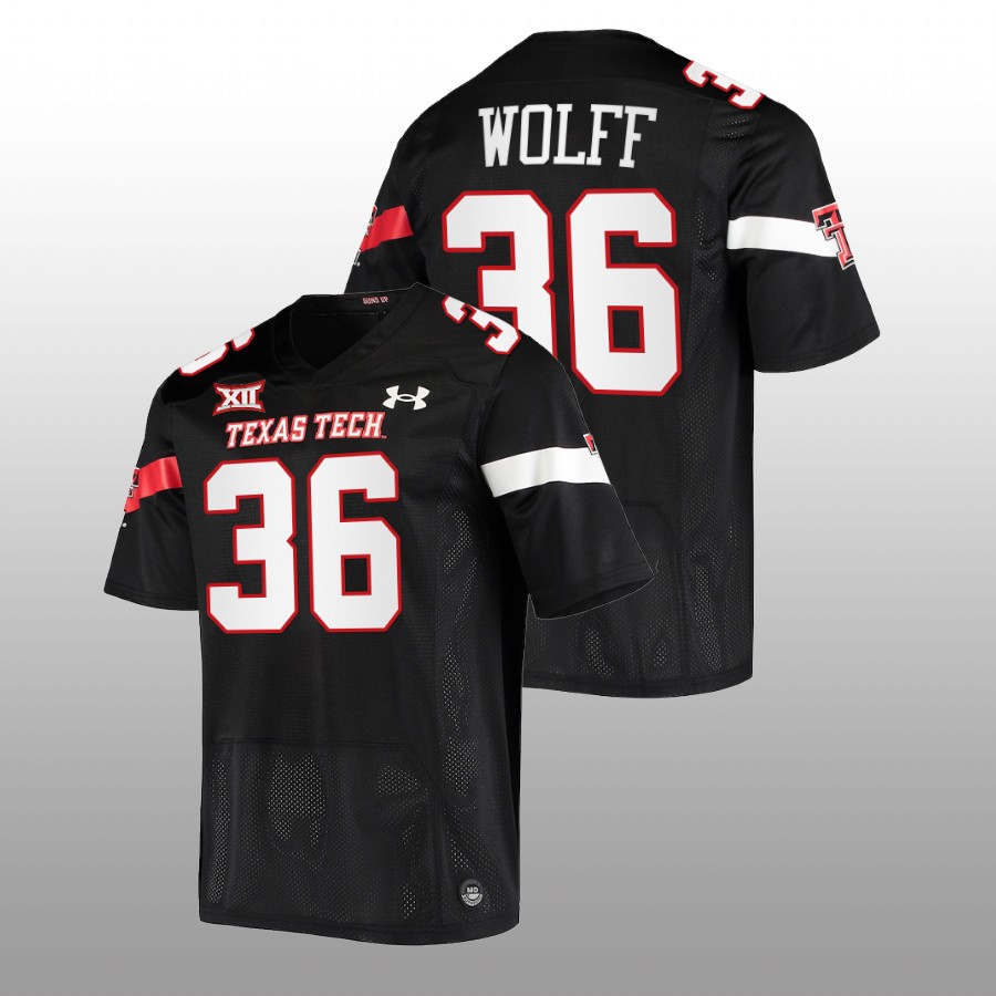 2022 23 texas tech red raiders trey wolff black college football jersey