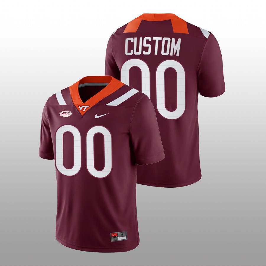 2022 23 virginia tech hokies custom maroon college football nil replica jersey