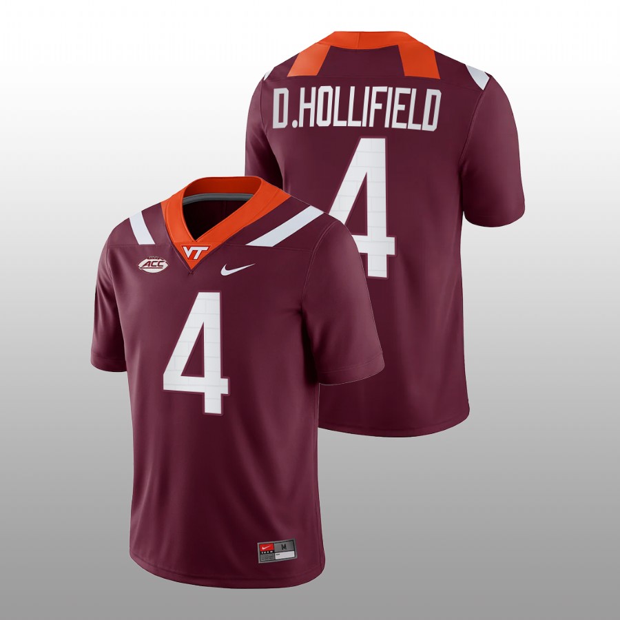 2022 23 virginia tech hokies dax hollifield maroon college football nil replica jersey