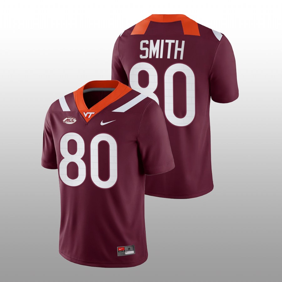 2022 23 virginia tech hokies kaleb smith maroon college football nil replica jersey