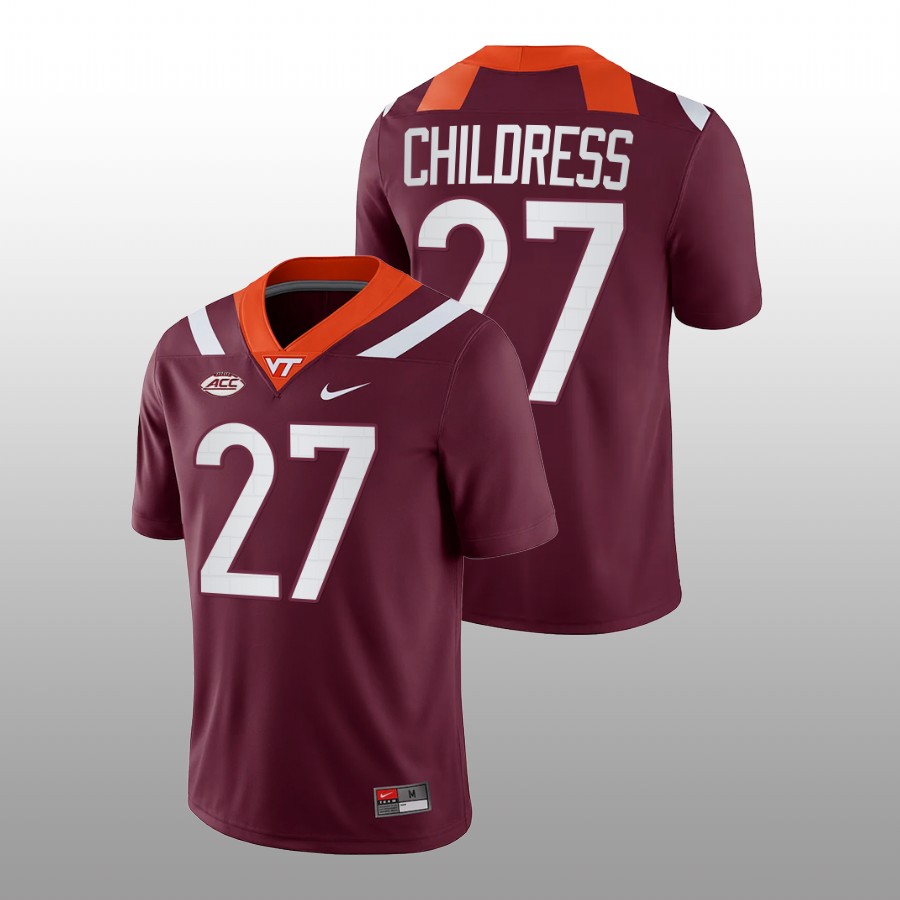 2022 23 virginia tech hokies tyler childress maroon college football nil replica jersey