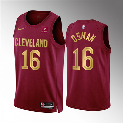 Cleveland Cavaliers Cedi Osman 2022-23 Icon Edition Wine stitched Jersey #16