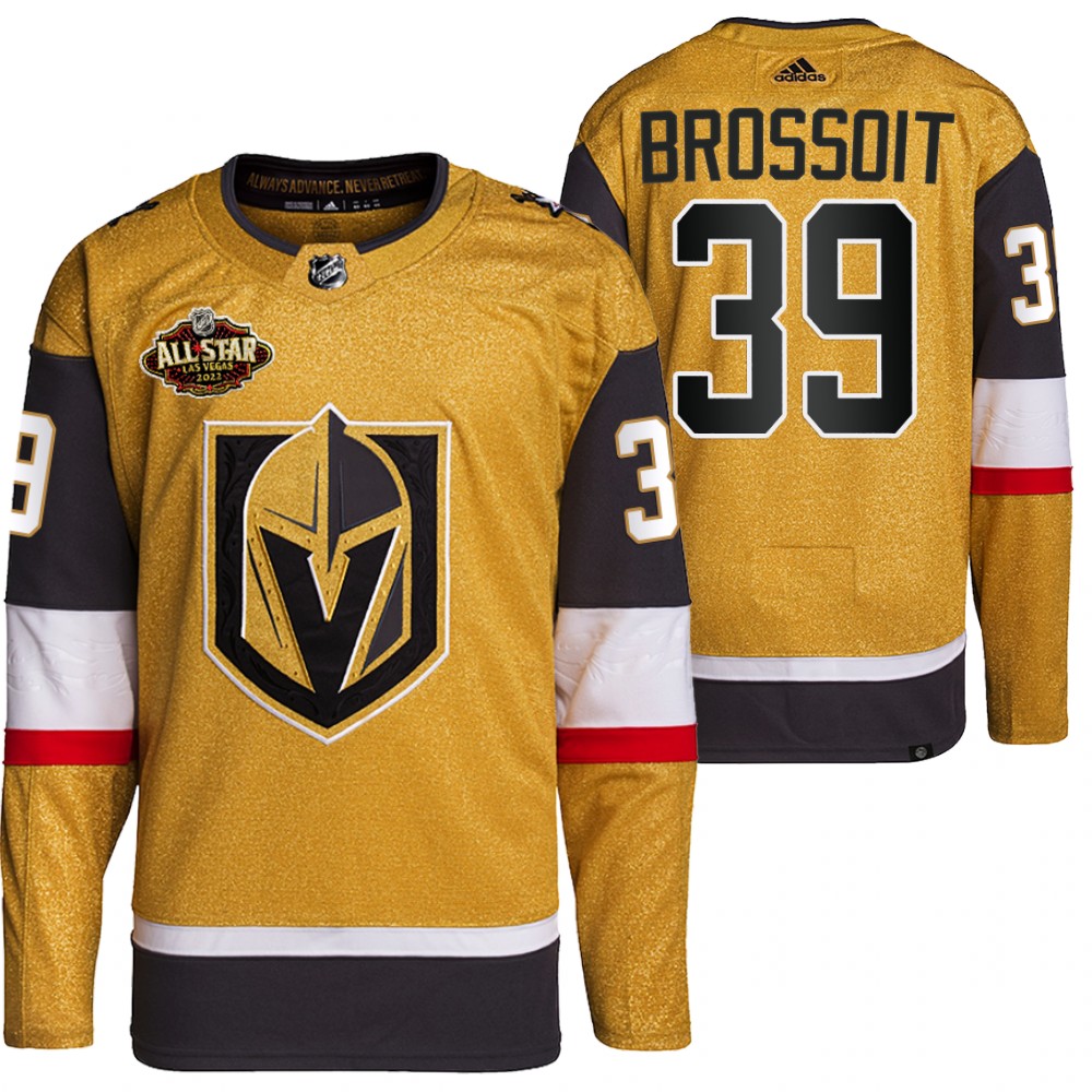 2022 All-Star Vegas Golden Knights Laurent Brossoit Gold Authentic Primegreen Jersey