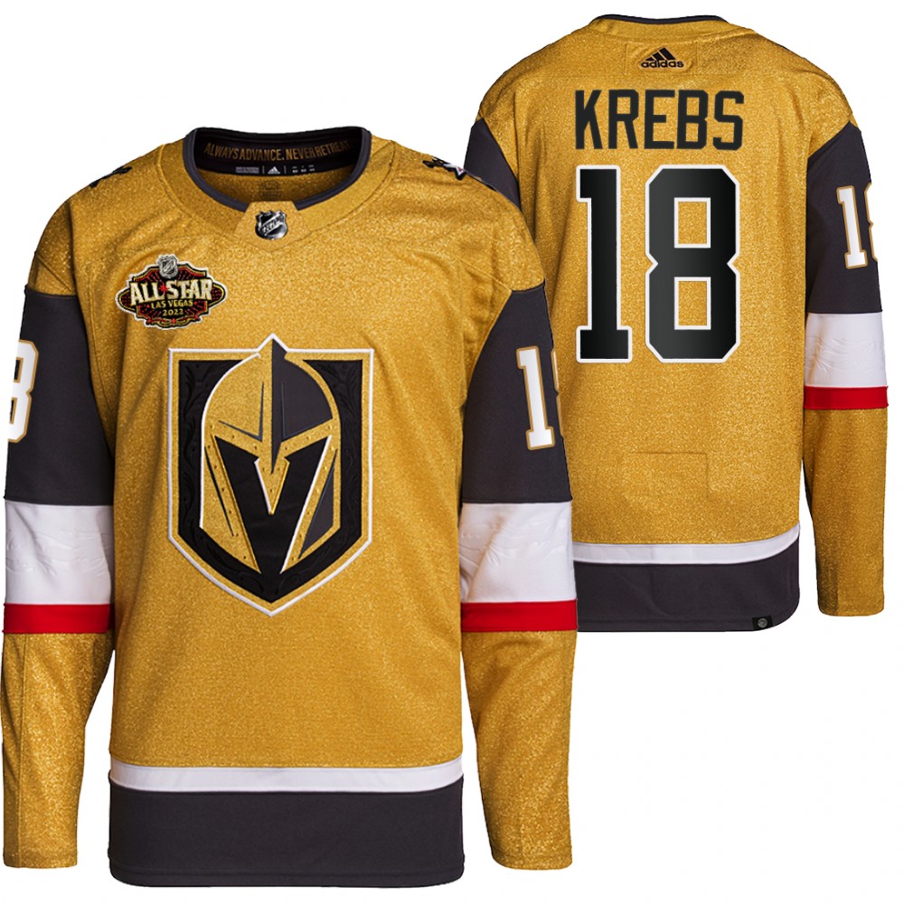 2022 All-Star Vegas Golden Knights Peyton Krebs Gold Authentic Primegreen Jersey