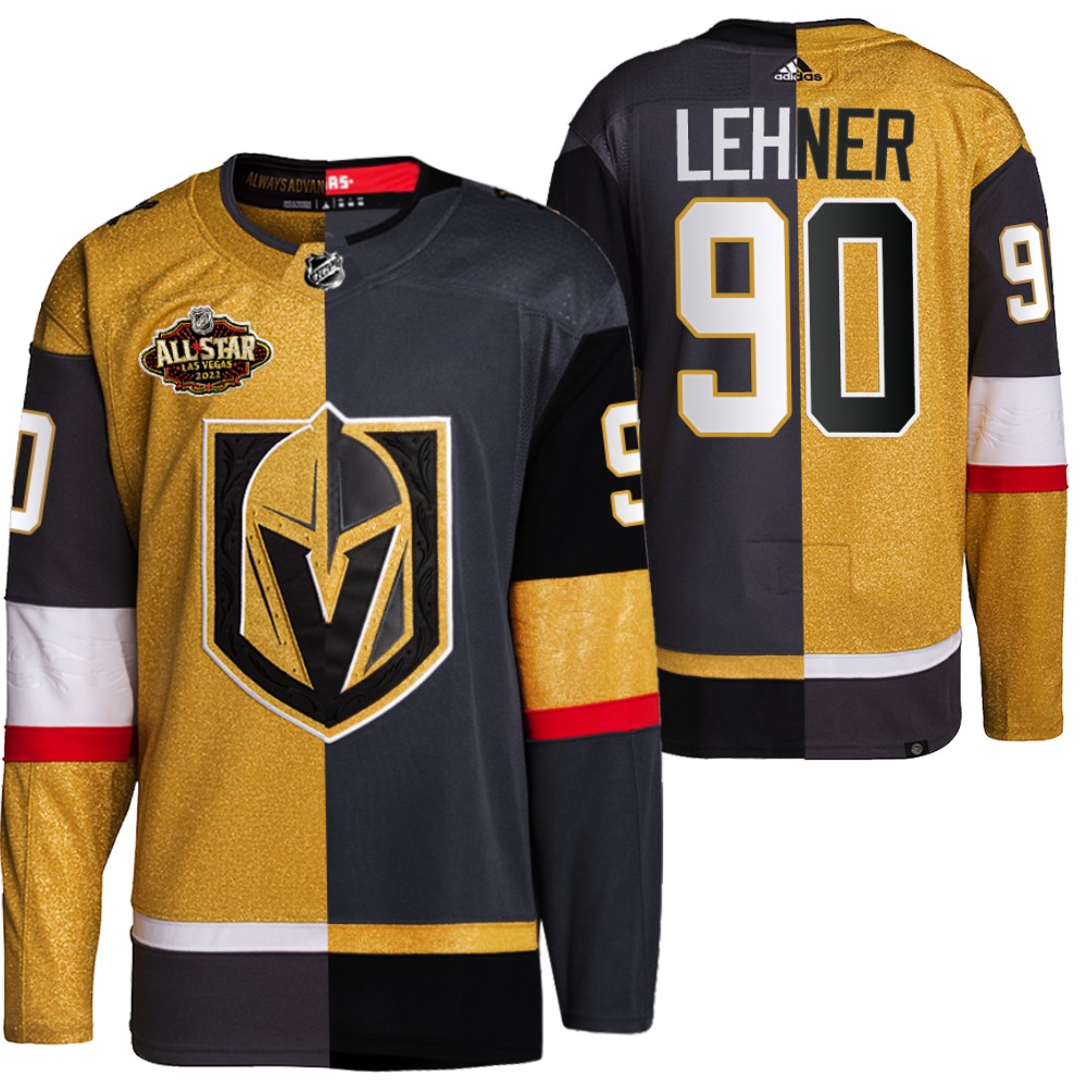 2022 All-Star Vegas Golden Knights Robin Lehner Gold Black Split Edition Jersey