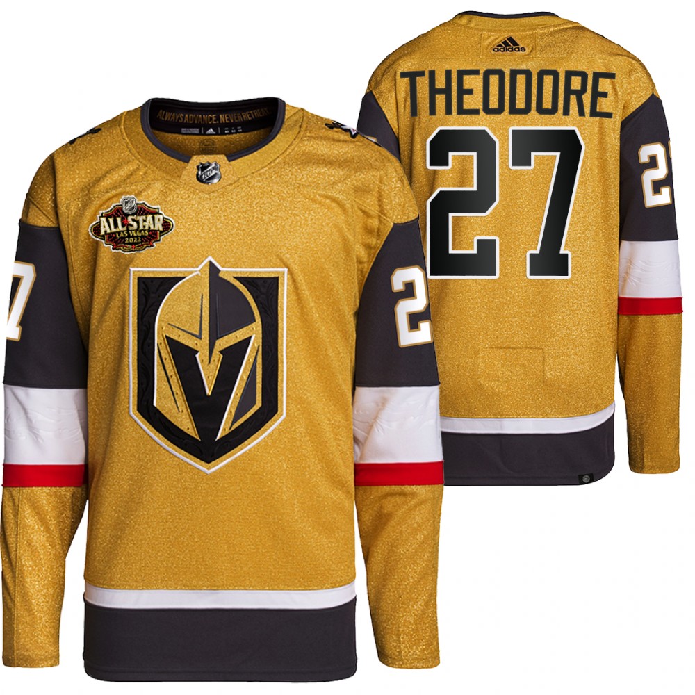 2022 All-Star Vegas Golden Knights Shea Theodore Gold Authentic Primegreen Jersey