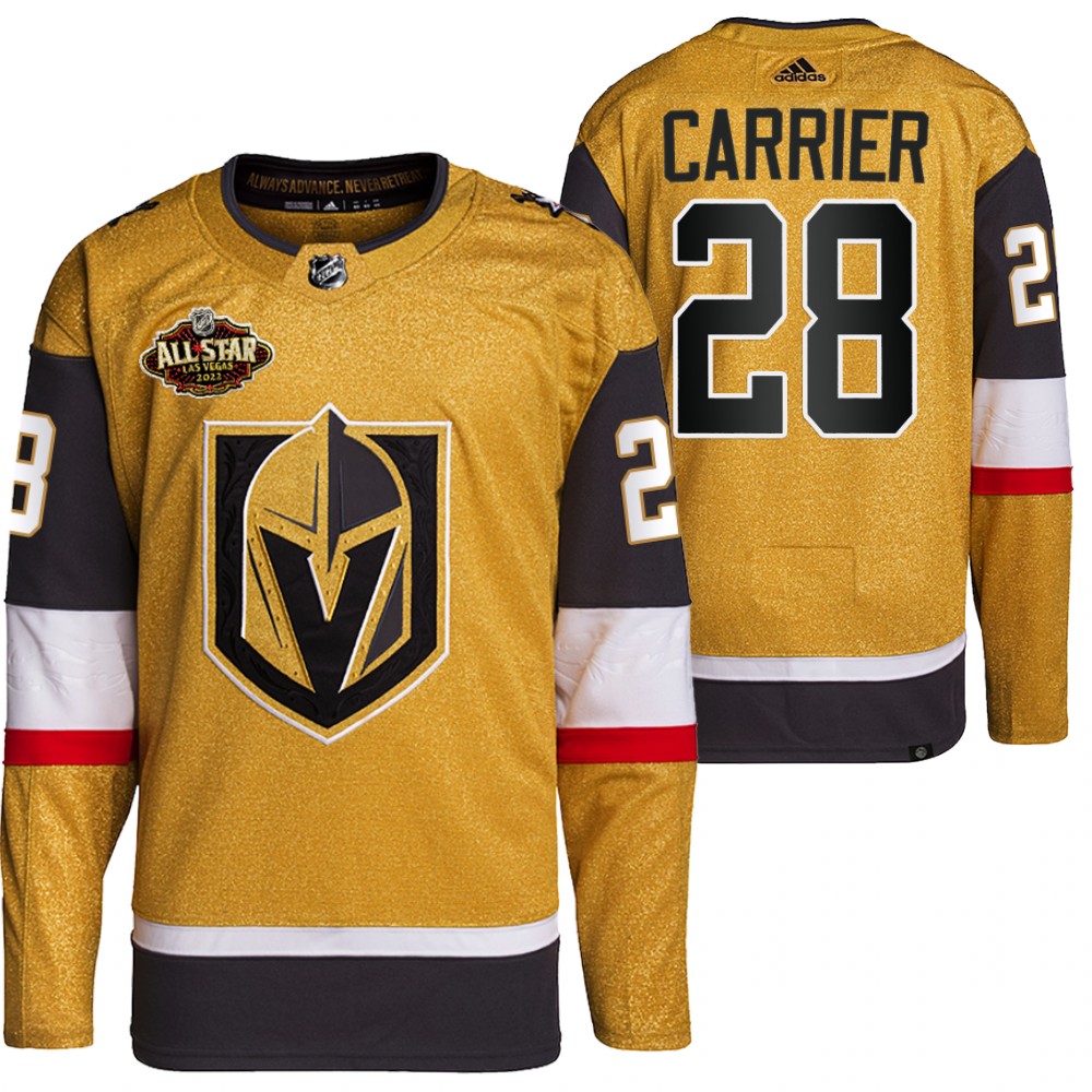 2022 All-Star Vegas Golden Knights William Carrier Gold Authentic Primegreen Jersey
