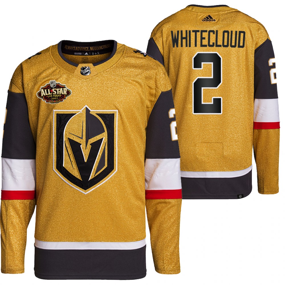 2022 All-Star Vegas Golden Knights Zach Whitecloud Gold Authentic Primegreen Jersey