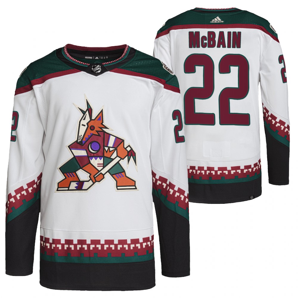 2022 Arizona Coyotes Jack McBain White Away Primegreen Authentic Pro Jersey