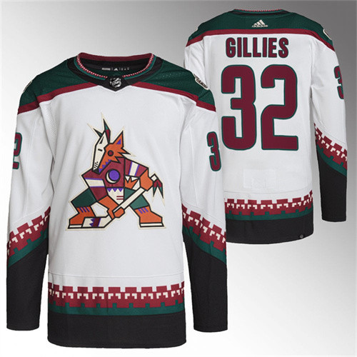 2022 Arizona Coyotes Jon Gillies White Primegreen Authentic Away Jersey