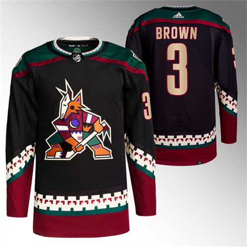 2022 Arizona Coyotes Josh Brown Black Primegreen Authentic Home Jersey