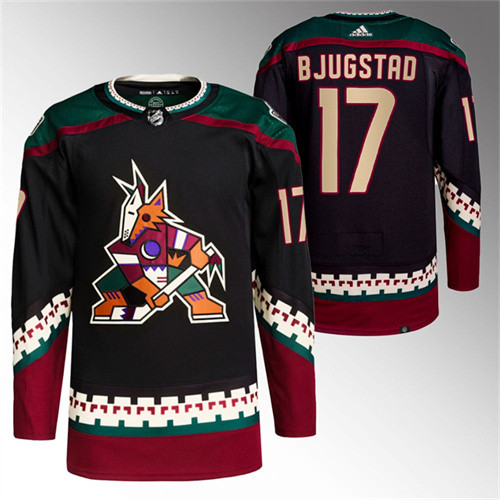 2022 Arizona Coyotes Nick Bjugstad Black Primegreen Authentic Home Jersey