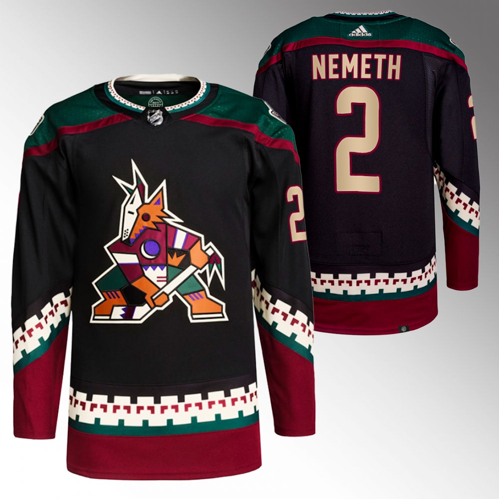 2022 Arizona Coyotes Patrik Nemeth Black Primegreen Authentic Home Jersey
