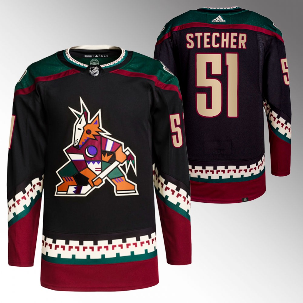 2022 Arizona Coyotes Troy Stecher Black Primegreen Authentic Home Jersey