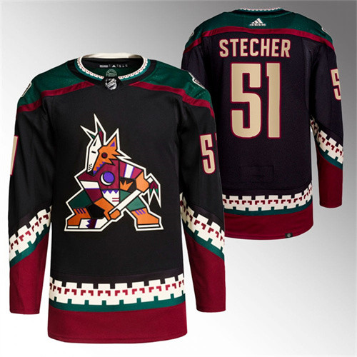 2022 Arizona Coyotes Troy Stecher Black Primegreen Authentic Home Jersey
