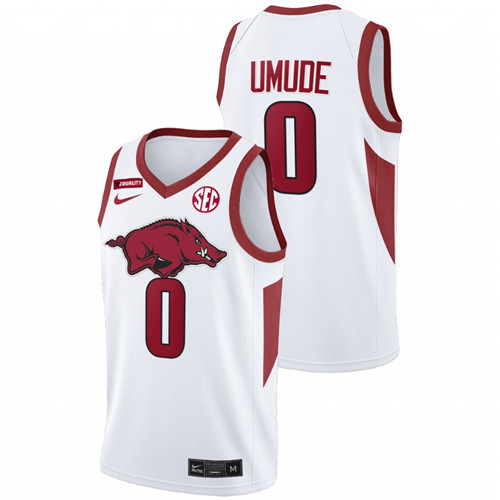 2022 Arkansas Razorbacks Stanley Umude College Basketball White Equality Jersey Men