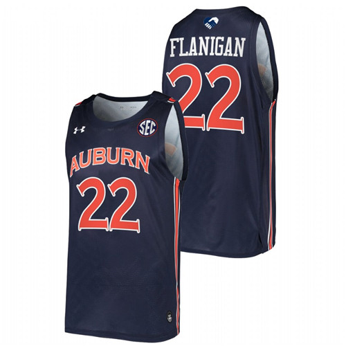 2022 Auburn Tigers Allen Flanigan College Basketball Navy Together Jersey Men