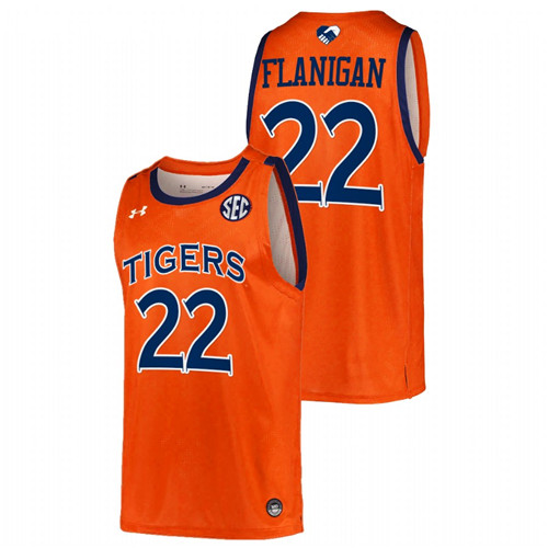 2022 Auburn Tigers Allen Flanigan College Basketball Orange Unite As One Jersey Men
