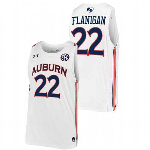 2022 Auburn Tigers Allen Flanigan College Basketball White Unite As One Jersey Men