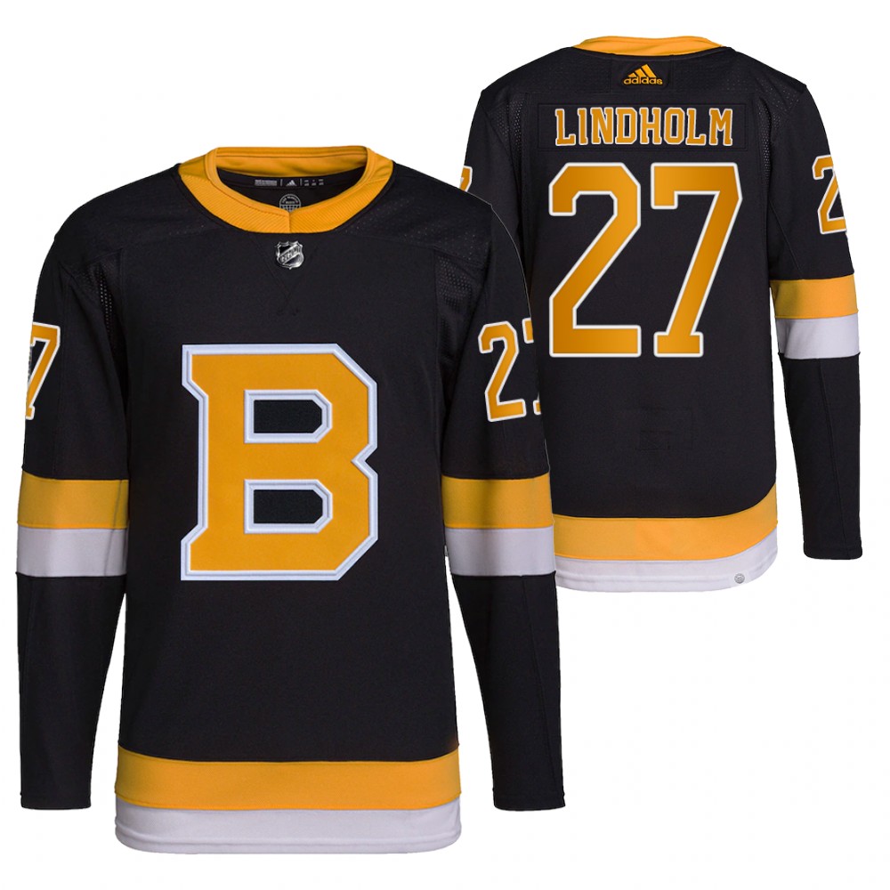 2022 Boston Bruins Hampus Lindholm Black Alternate Authentic Primegreen Jersey Stitched