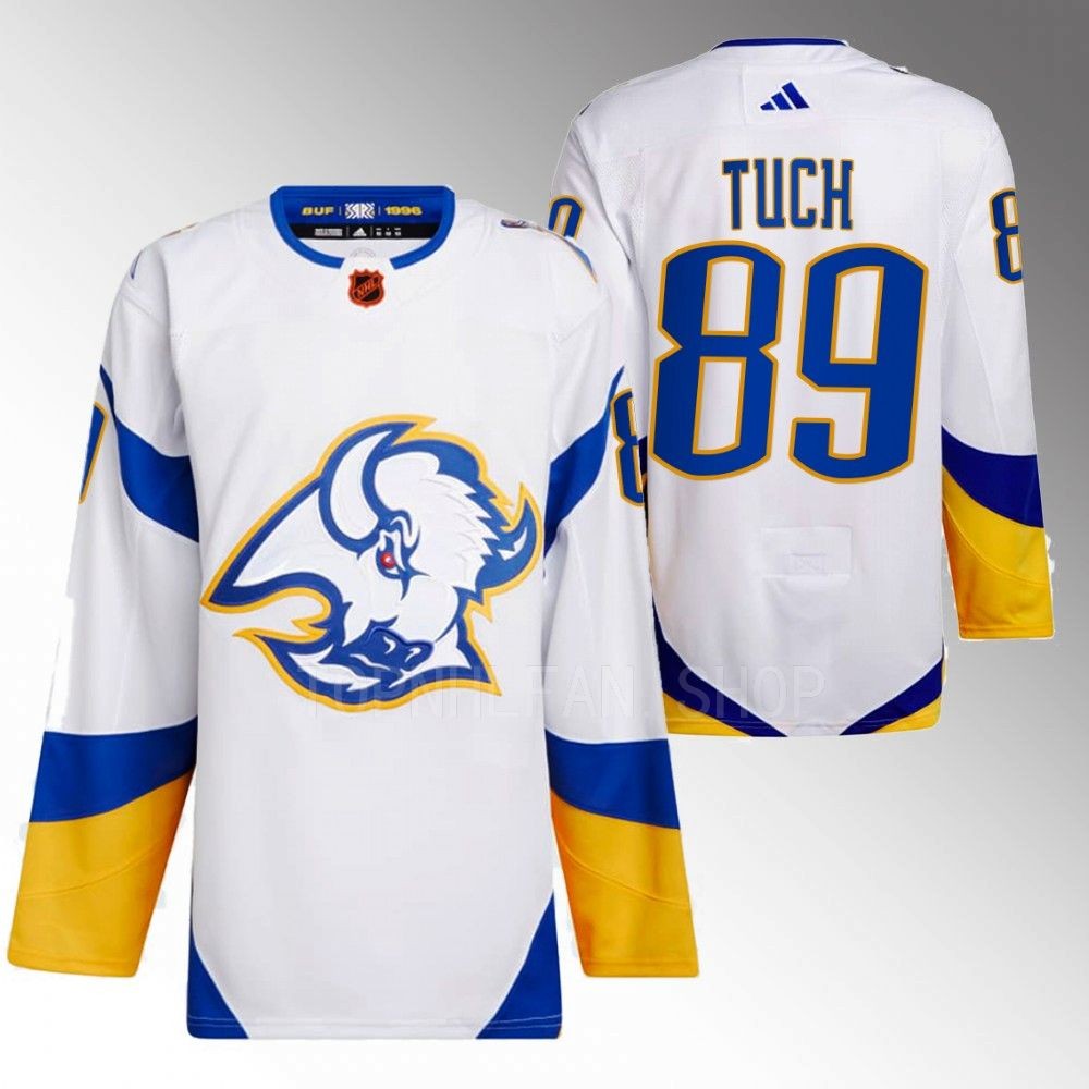 2022 Buffalo Sabres Alex Tuch Reverse Retro 2.0 White Authentic Primegreen Jersey