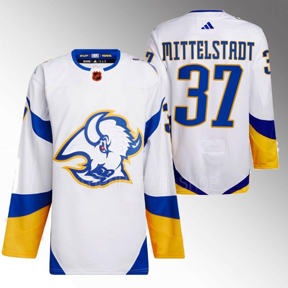 2022 Buffalo Sabres Casey Mittelstadt Reverse Retro 2.0 White Authentic Primegreen Jersey