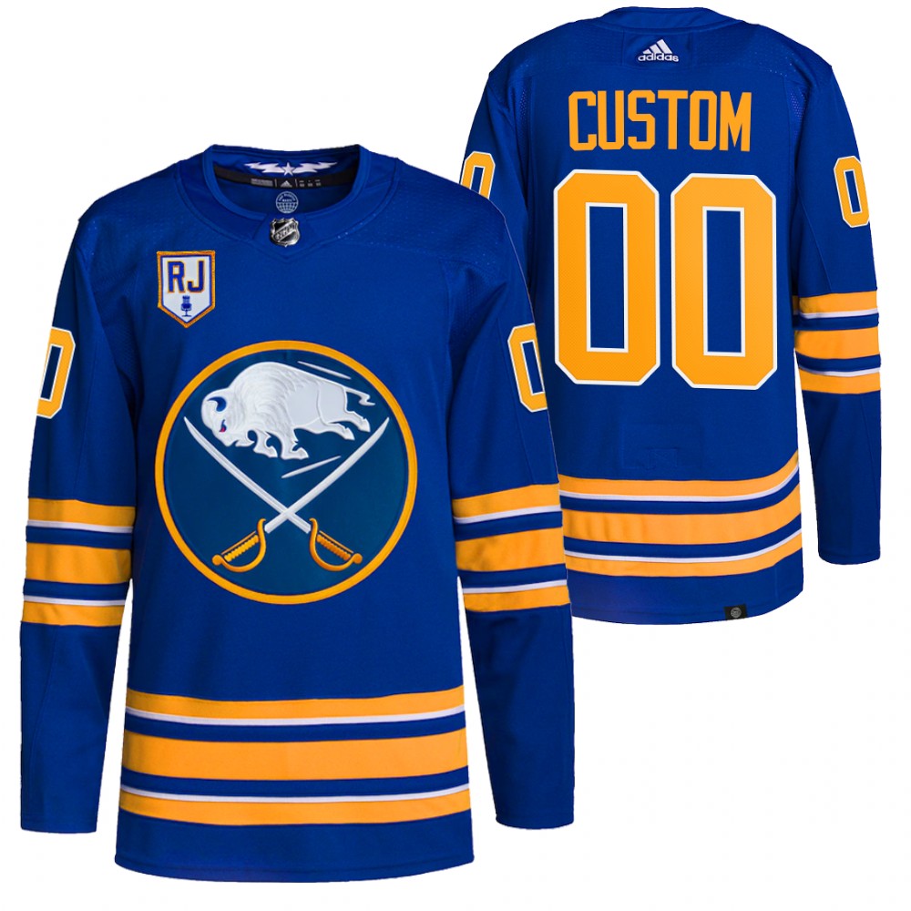 2022 Buffalo Sabres Custom Royal Honor Rick Jeanneret patch Authentic Pro Jersey