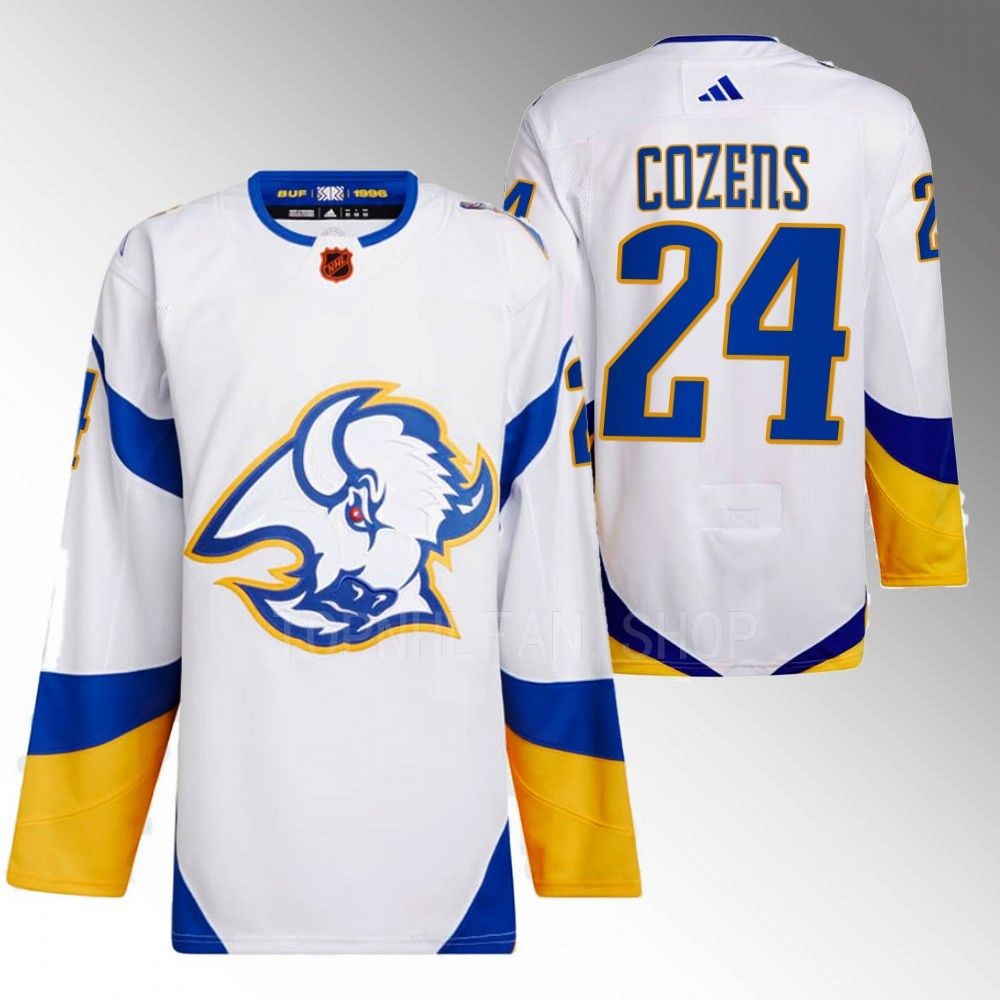 2022 Buffalo Sabres Dylan Cozens Reverse Retro 2.0 White Authentic Primegreen Jersey