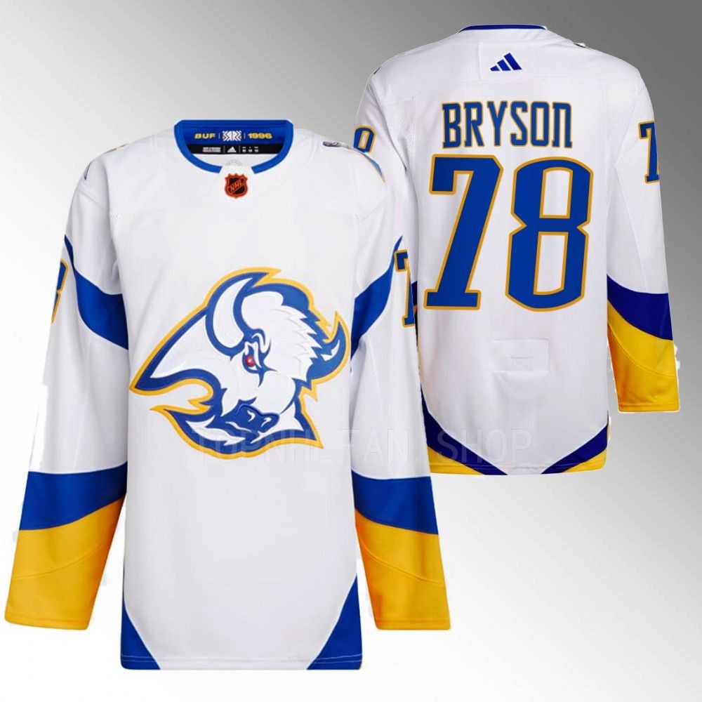 2022 Buffalo Sabres Jacob Bryson Reverse Retro 2.0 White Authentic Primegreen Jersey