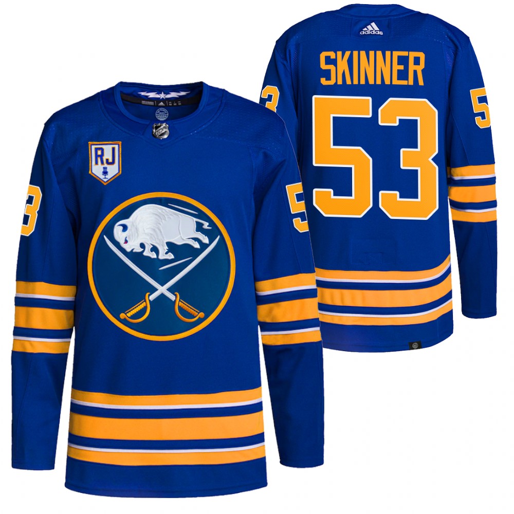 2022 Buffalo Sabres Jeff Skinner Royal Honor Rick Jeanneret patch Authentic Pro Jersey