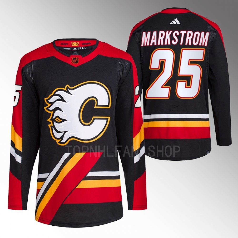2022 Calgary Flames Jacob Markstrom Reverse Retro 2.0 Black Authentic Primegreen Jersey