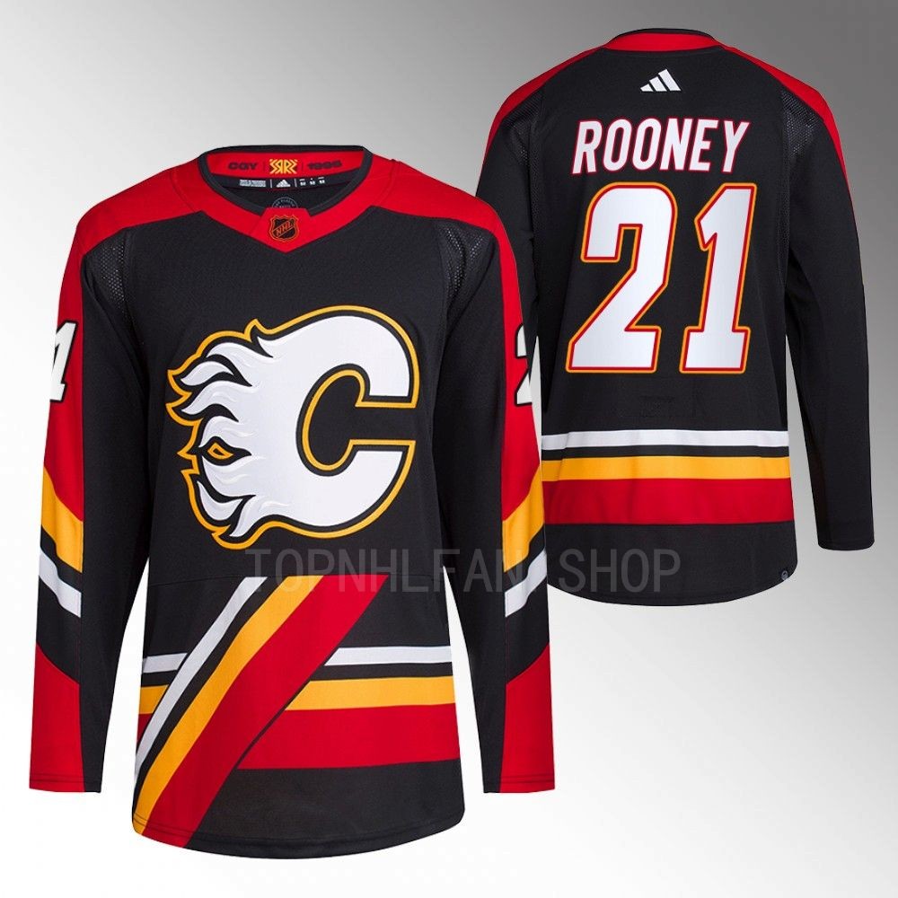 2022 Calgary Flames Kevin Rooney Reverse Retro 2.0 Black Authentic Primegreen Jersey