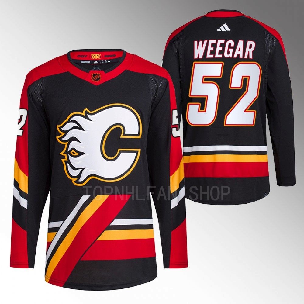2022 Calgary Flames MacKenzie Weegar Reverse Retro 2.0 Black Authentic Primegreen Jersey
