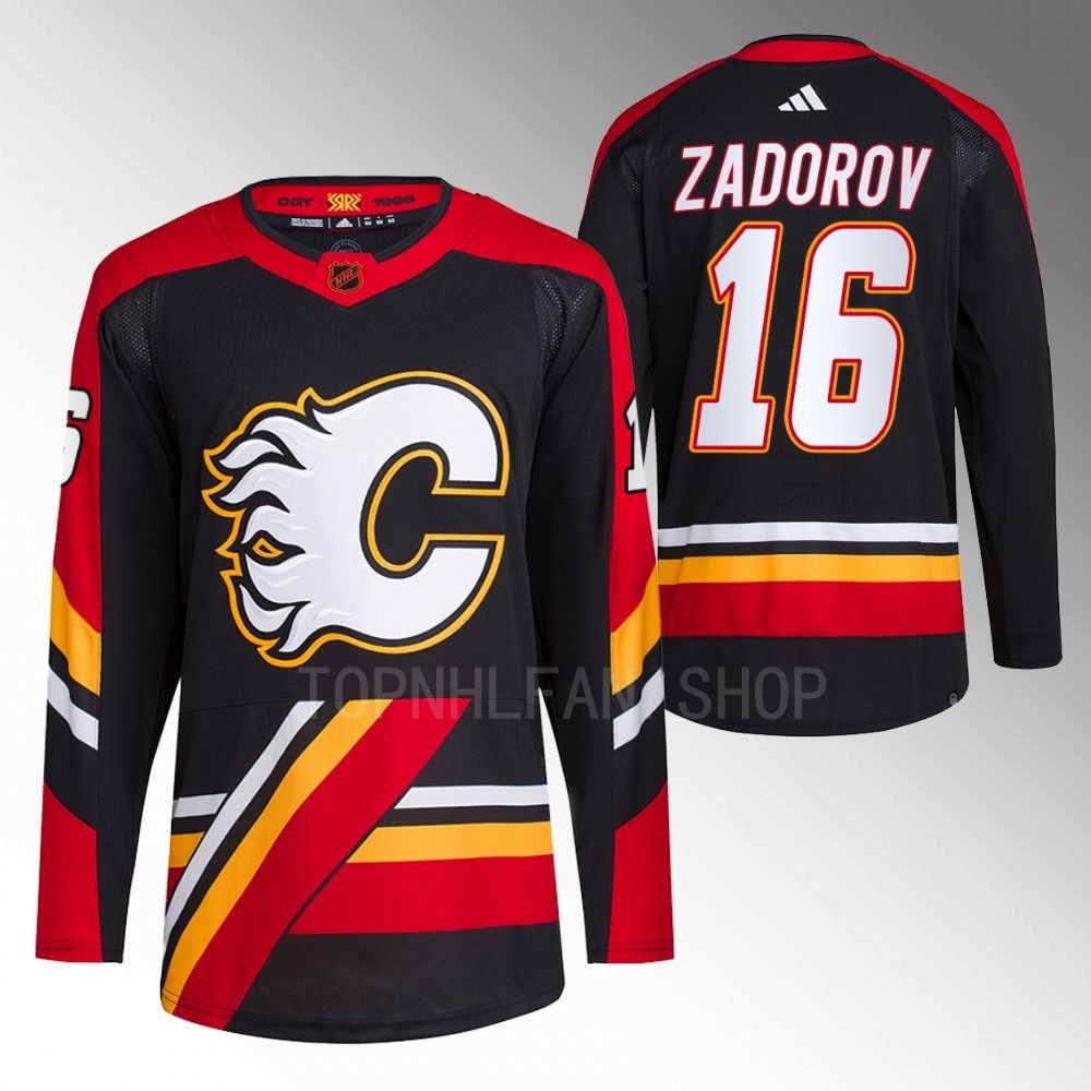 2022 Calgary Flames Nikita Zadorov Reverse Retro 2.0 Black Authentic Primegreen Jersey
