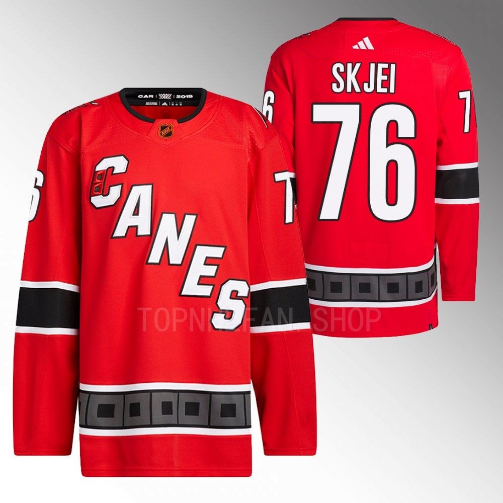 2022 Carolina Hurricanes Brady Skjei Reverse Retro 2.0 Red Authentic Primegreen Jersey
