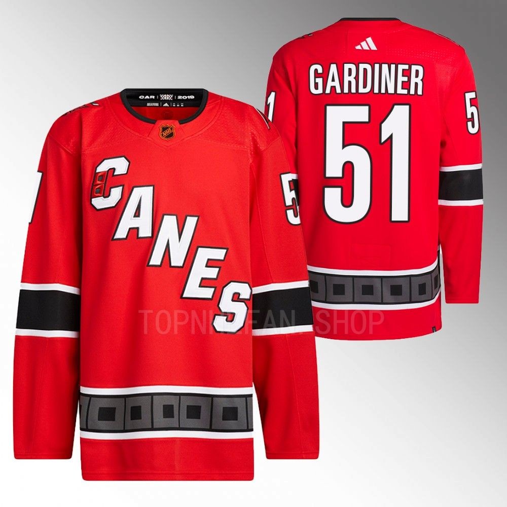 2022 Carolina Hurricanes Jake Gardiner Reverse Retro 2.0 Red Authentic Primegreen Jersey