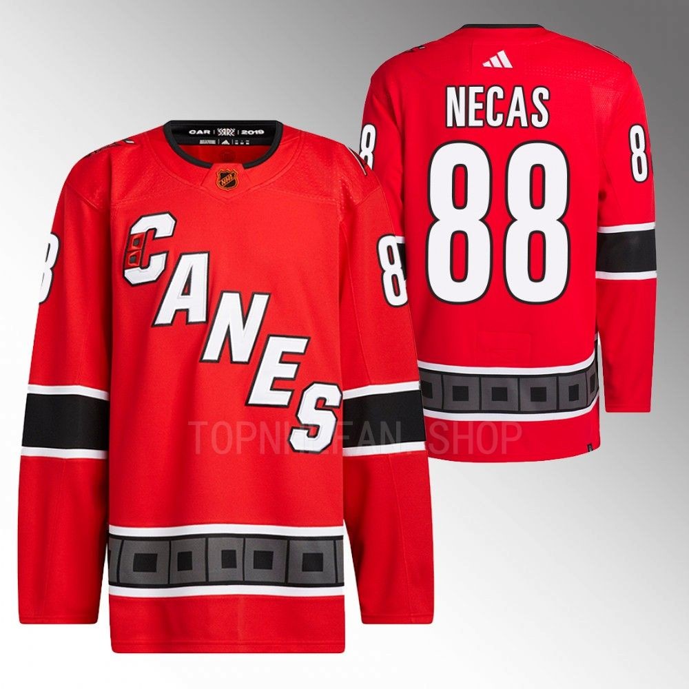 2022 Carolina Hurricanes Martin Necas Reverse Retro 2.0 Red Authentic Primegreen Jersey