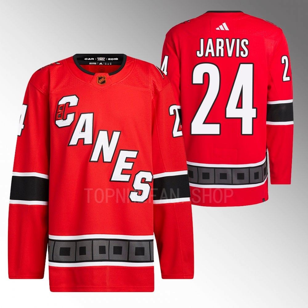 2022 Carolina Hurricanes Seth Jarvis Reverse Retro 2.0 Red Authentic Primegreen Jersey