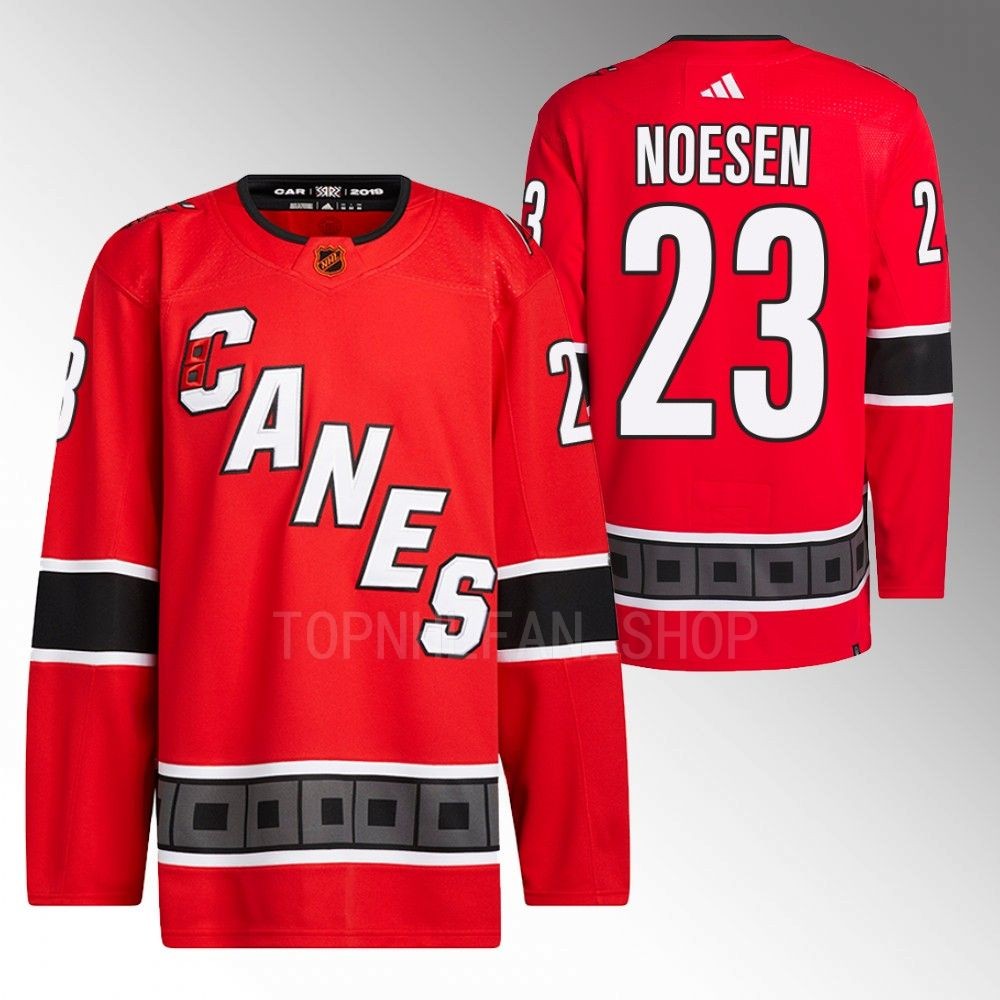 2022 Carolina Hurricanes Stefan Noesen Reverse Retro 2.0 Red Authentic Primegreen Jersey